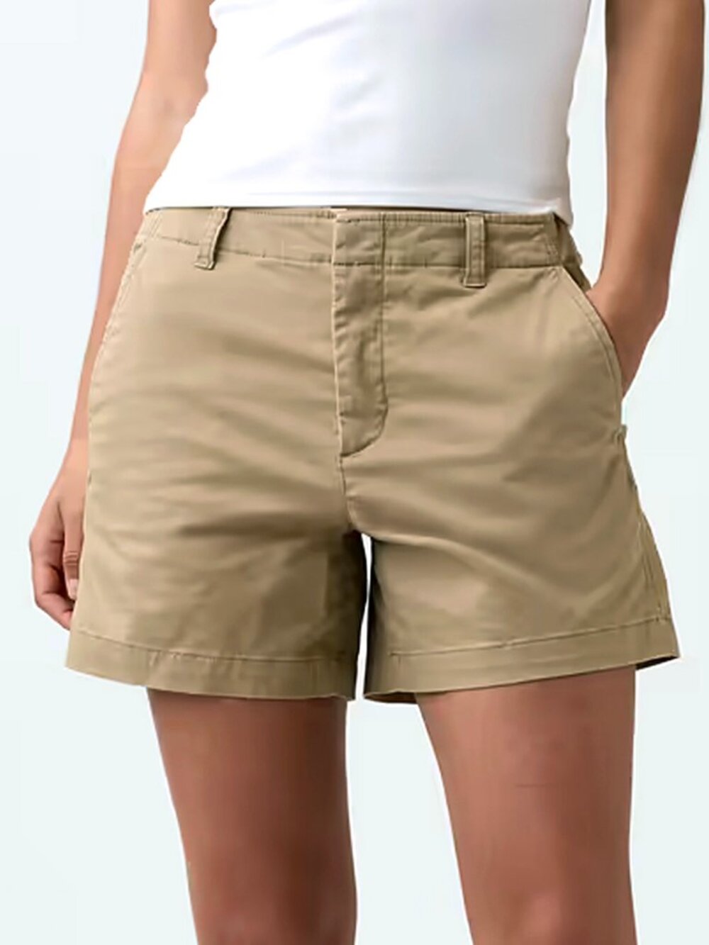 GAP Downtown Khaki Shorts Khaki Size 12 Mid Rise 5" Inseam